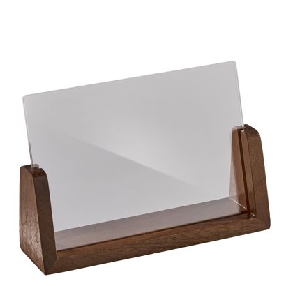 Espositore da tavolo legno ‘LignoLine’ A6 - 148 x 105 mm  | formato orizzontale  | acrilico (PMMA)|legno di noce 