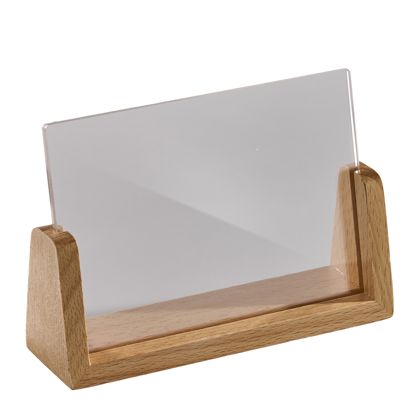 Espositore da tavolo legno ‘LignoLine’ A6 - 148 x 105 mm  | formato orizzontale  | legno di faggio|acrilico (PMMA) 