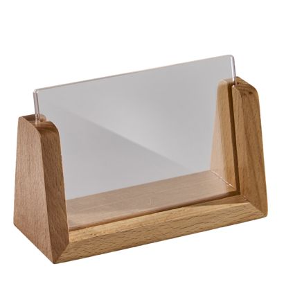 Espositore da tavolo legno ‘LignoLine’ A7 - 105 x 74 mm  | formato orizzontale  | legno di faggio|acrilico (PMMA) 