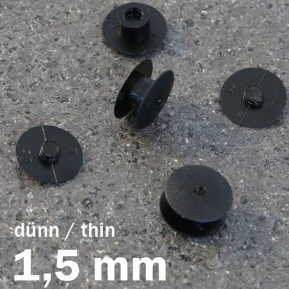 Occhielli a pressione in plastica, versione sottile, trasparente null | 10 mm | 1,5 mm