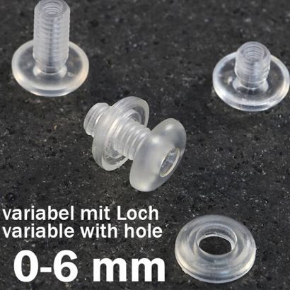 Occhielli a pressione in plastica, con foro 6 mm