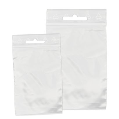 Sacchetti con chiusura ZIP con euro slot, plastica PE 
