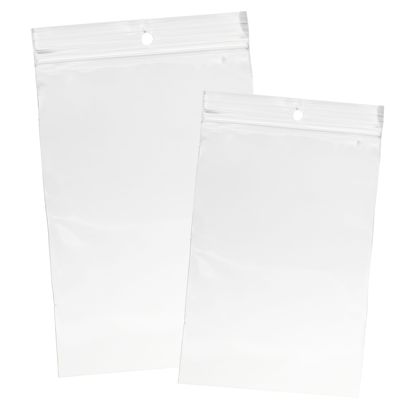 Sacchetti con chiusura ZIP con foro rotondo, plastica PE 