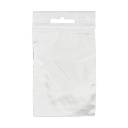 Sacchetti con chiusura ZIP con euro slot, plastica PE 60 x 80 mm | 50 µm