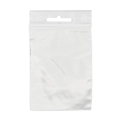 Sacchetti con chiusura ZIP con euro slot, plastica PE 70 x 100 mm | 90 µm