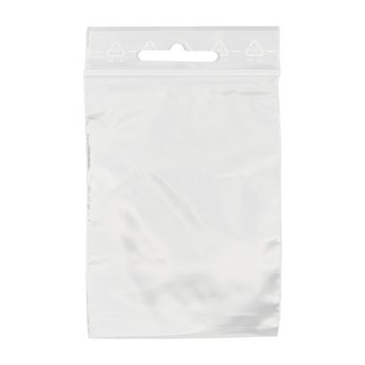 Sacchetti con chiusura ZIP con euro slot, plastica PE 80 x 120 mm | 90 µm