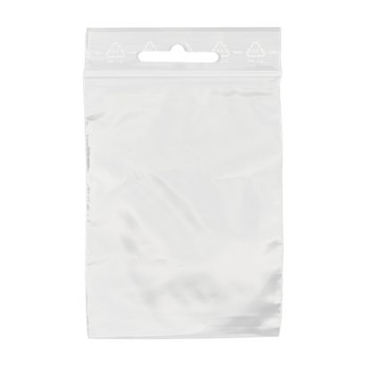Sacchetti con chiusura ZIP con euro slot, plastica PE 100 x 150 mm | 50 µm