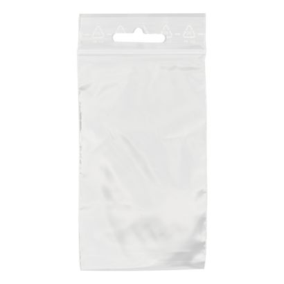 Sacchetti con chiusura ZIP con euro slot, plastica PE 110 x 220 mm | 90 µm