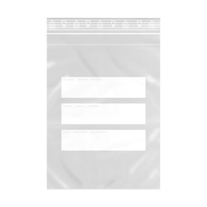 Sacchetti con chiusura ZIP per dentista 180 x 250 mm, con tasca frontale addizionale, plastica PE 50  µm 