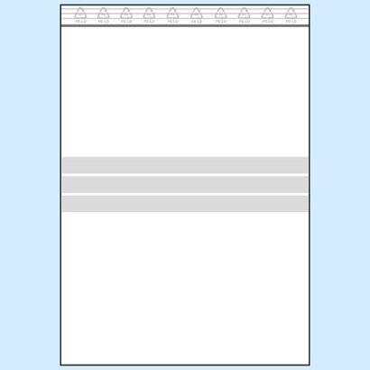 Sacchetti con chiusura ZIP con bande di scrittura, plastica PE 300 x 400 mm | 90 µm