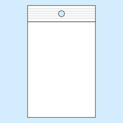 Sacchetti con chiusura ZIP con foro rotondo, plastica PE 70 x 100 mm