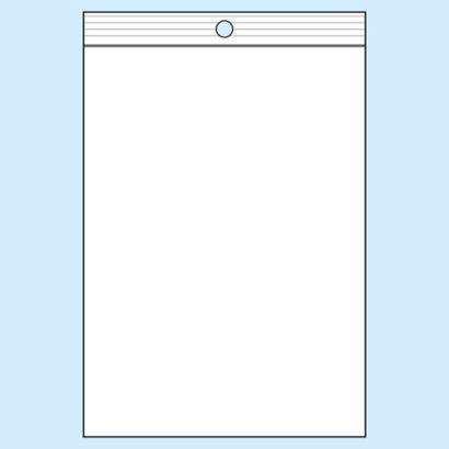 Sacchetti con chiusura ZIP con foro rotondo, plastica PE 160 x 220 mm