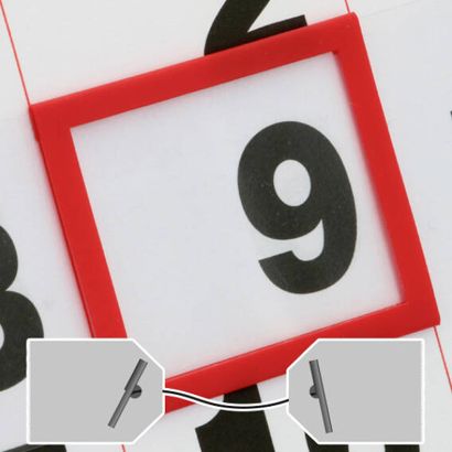Segnagiorno per calendario, con cordino elastico e capicorda metallico 