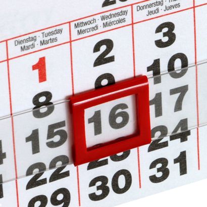 Segnagiorno per calendari da scrivania, design a blocchi, 8 x 10 mm, per larghezza del calendario 95 mm 