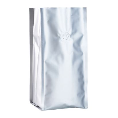 Sacchetto caffè con valvola di protezione dell'aroma, argento 