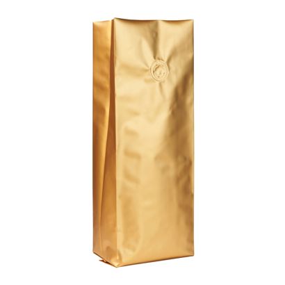 Sacchetti con soffietto e valvola di protezione dell'aroma, oro 330 x 105 mm
