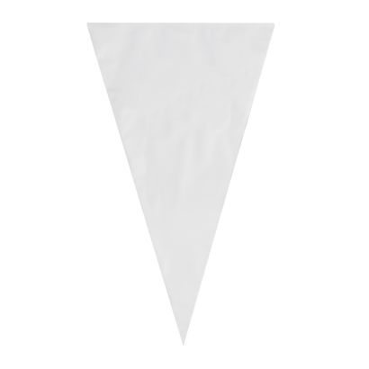 100 Sacchetti a Cono con Cravatta, Piccoli Sacchetti in plastica a Cono con Nastri Arricciati per Caramelle, Coni di cellophane per Feste, 13 x 25 cm