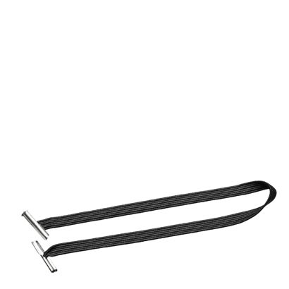 Cordino elastico piatto con 2 capicorda nero  | 230 mm