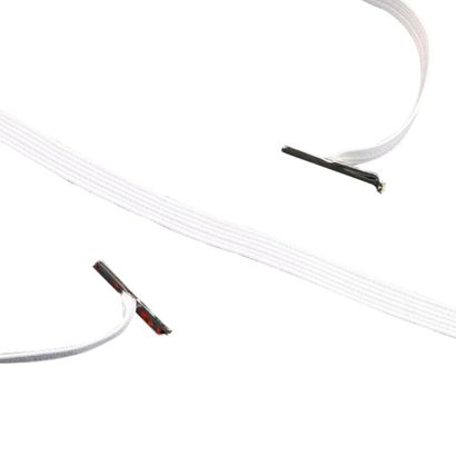 Cordino elastico piatto con 2 capicorda bianco  | 340 mm