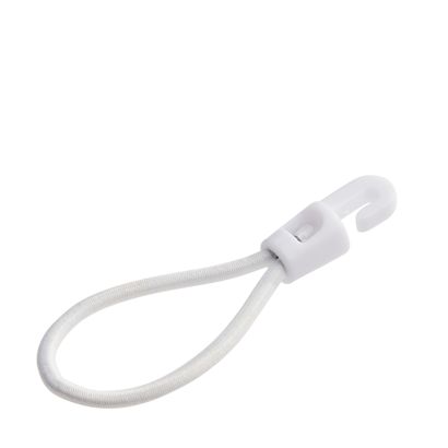 Corda elastica con gancio in plastica 90 mm | bianco 