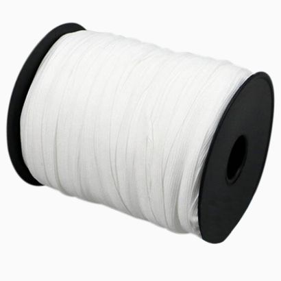 Cordino elastico in bobina, 6 mm, bianco, extra morbido (rotolo con 200 m) 