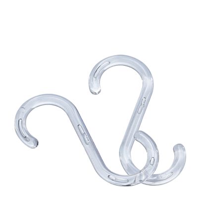 Gancio a S, 55 mm di lunghezza, plastica trasparente trasparente 