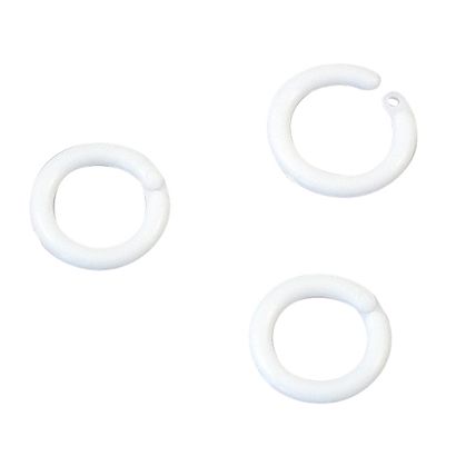 Anelli metallici 14 mm, in plastica bianca 