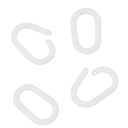 Anelli metallici ovali 22 mm, in plastica bianca 