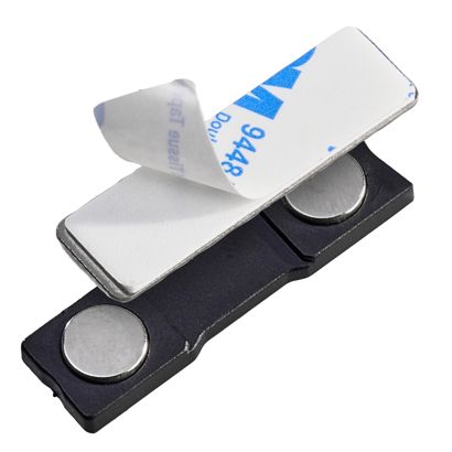 Magnete per badge nominativi, autoadesivo 2 magneti | 45 x 13 mm