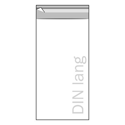 Buste con patella di chiusura, plastica OPP, trasparente 115 x 220 mm - 1/3 A4
