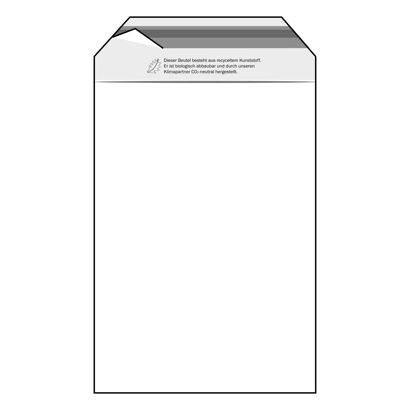 Buste con patella di chiusura, plastica PE, trasparente 165 x 220 mm - riciclata