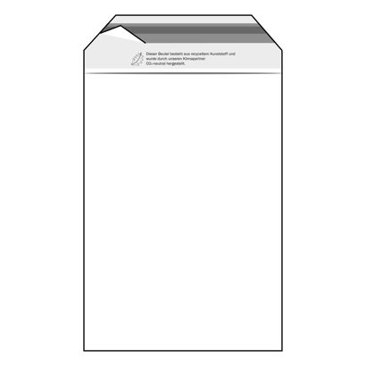 Buste con patella di chiusura, plastica PE, trasparente 250 x 350 mm - riciclata