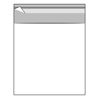 Buste con patella di chiusura, plastica OPP, trasparente 110 x 110 mm