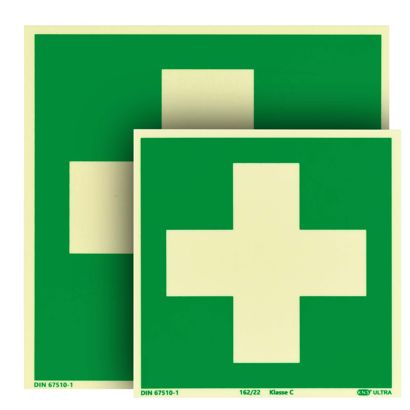 Cartello Pronto soccorso, fotoluminescente, plastica, ISO 7010 
