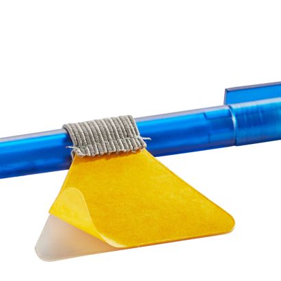 Portapenna con anello elastico, autoadesivo, per penne sottili 
