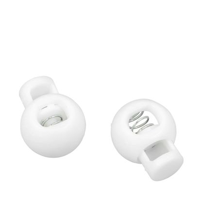Blocca corda, fori di 8 mm, pallina, bianco 