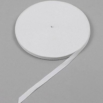 Nastro di twill, cotone 10 mm | bianco  | 50 m