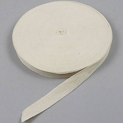 Nastro di twill, cotone 20 mm | bianco grezzo  | 50 m