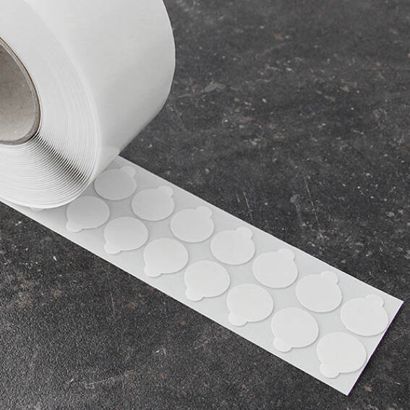 Bollini biadesivi, acrilato puro, 1 mm di spessore, forte/forte 25 mm | 3.000 STK