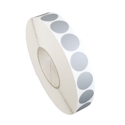 Bollini adesivi in tessuto, argento 1 fila | 30 mm | 2.000 STK