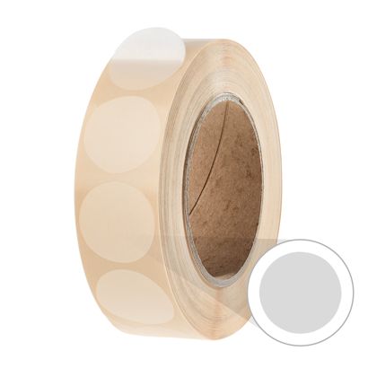 Bollini adesivi trasparenti in carta 25 mm | non perforati 