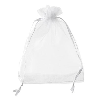 Sacchetti di organza con chiusura a nastro in raso null | 75 x 100 mm