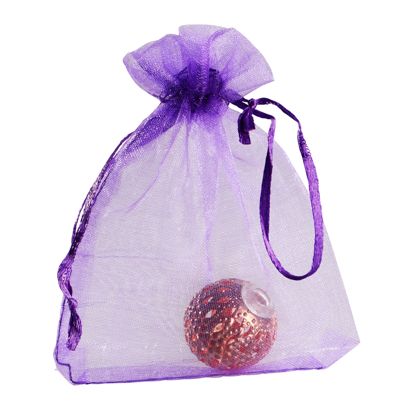 Sacchetti di organza con chiusura a nastro in raso null | 75 x 100 mm