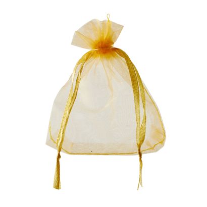 Sacchetti di organza con chiusura a nastro in raso null | 75 x 100 mm