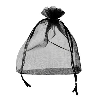 Sacchetti di organza con chiusura a nastro in raso null | 90 x 120 mm