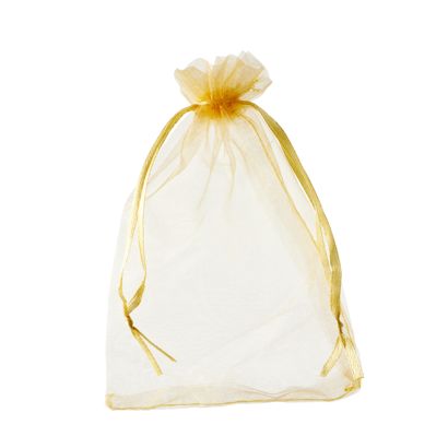 Sacchetti di organza con chiusura a nastro in raso null | 90 x 120 mm
