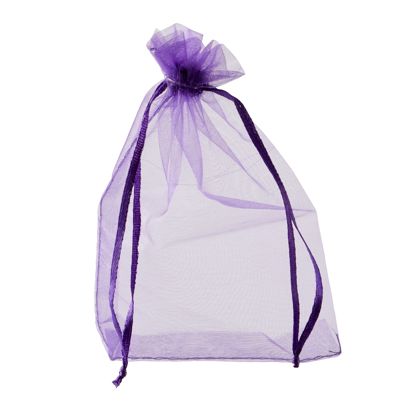 Sacchetti di organza con chiusura a nastro in raso null | 100 x 150 mm