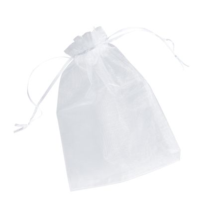 Sacchetti di organza con chiusura a nastro in raso null | 150 x 200 mm