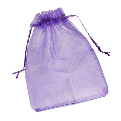 Sacchetti di organza con chiusura a nastro in raso null | 150 x 200 mm