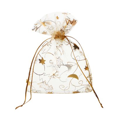 Sacchetti di organza con motivo natalizio 100 x 130 mm | Natale